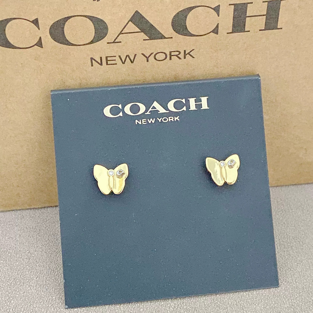 Coach Design Small Gold Butterfly Earrings